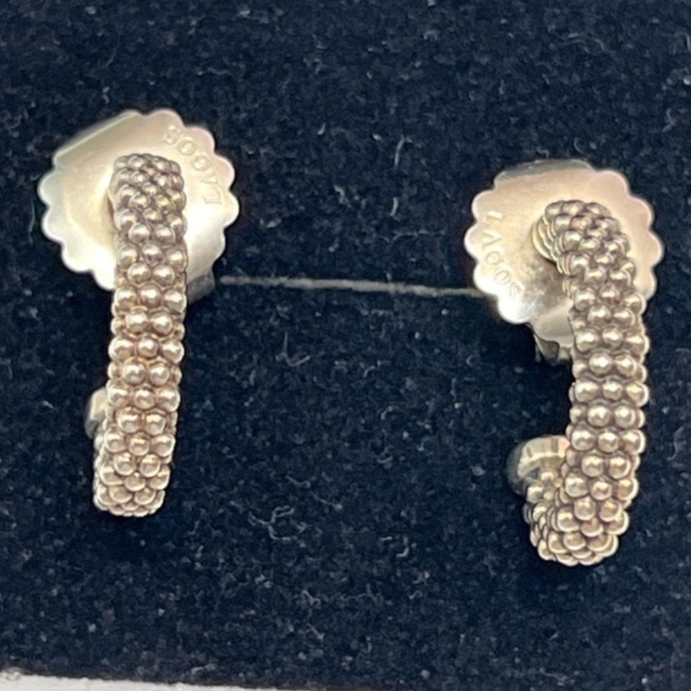 LAGOS Signature Caviar Collection- Silver Hoop Earrings